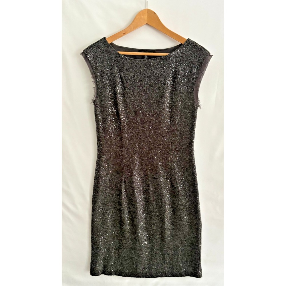 Kenneth Cole womens gray Sequined mini‎ Dress  Sleeveless formal party Small